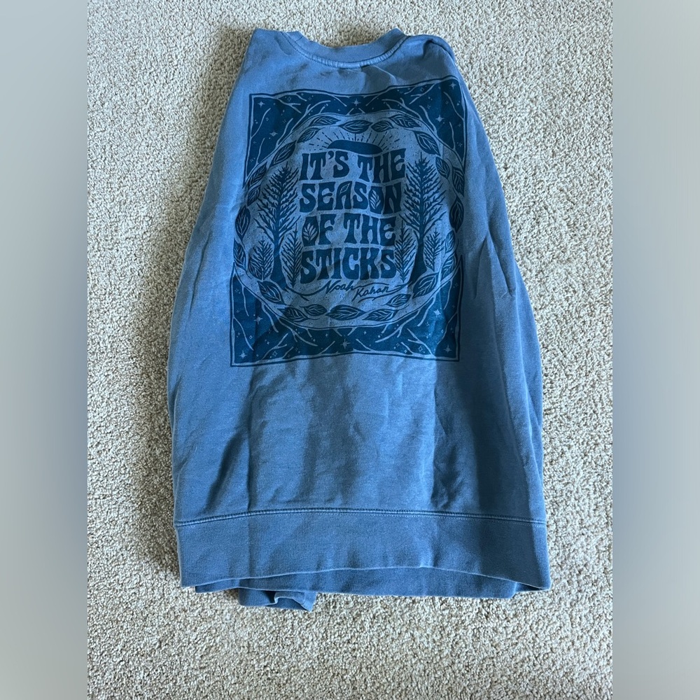 Noah Kahan Official Tour Merch Stick Season Blue Sweatshirt